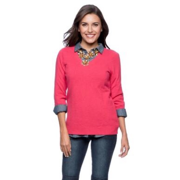 Sonoma Tops - 🔥4 for 25 Sonoma Coral Denim Sweater
